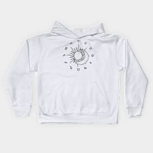 Zodiac Symbols Round Kids Hoodie